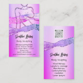 Eigen lichaamsbedekking Cosmetica Logo QR Glitter Visitekaartje (Voorkant / Achterkant)