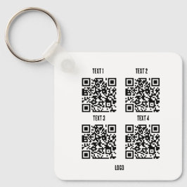 Eigen logo 4 x code witte sleutelhanger