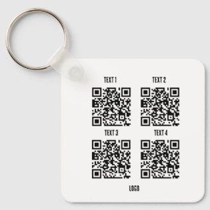 Eigen logo 4 x code witte sleutelhanger