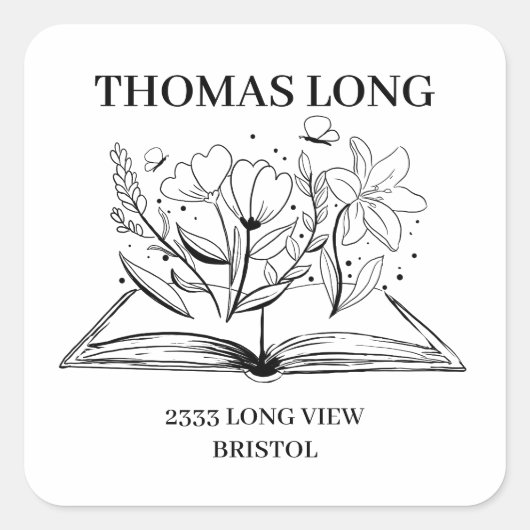 Eigen logo BEE-houten houten bordje Vierkante Sticker (Voorkant)