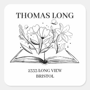 Eigen logo BEE-houten houten bordje Vierkante Sticker