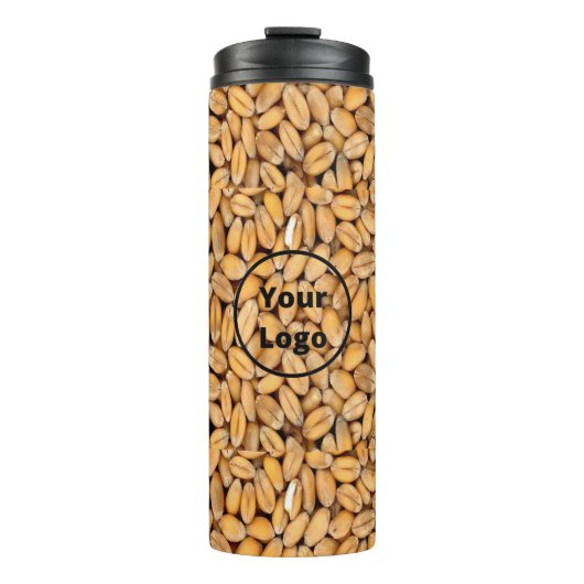 Eigen logo-bruine tarwekorrels thermosbeker (Voorkant)