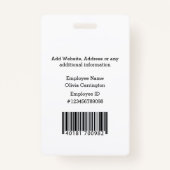 Eigen Logo Bully Buddy Employee Photo Bar Code Badge (Achterkant)