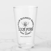 Eigen Logo Cute Bumblebee Honey Glas (Voorkant)