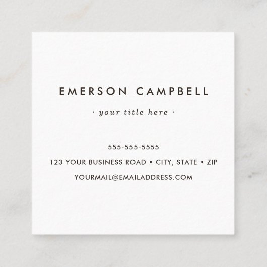 Eigen logo, elegant, bruin vierkante visitekaartje (Achterkant)