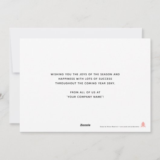 Eigen logo elegant eenvoudig blauw goud kerstmis feestdagenkaart (Achterkant)