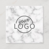 Eigen logo elegant marmer vierkant vierkante visitekaartje (Voorkant)