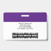 Eigen Logo en foto- en streepjescode Badge (Achterkant)