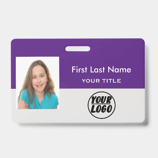 Eigen Logo en foto- en streepjescode Badge (Voorzijde)