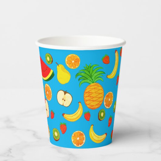 Eigen Logo en kleurrijk vruchtensap Papieren Bekers (Achterkant)