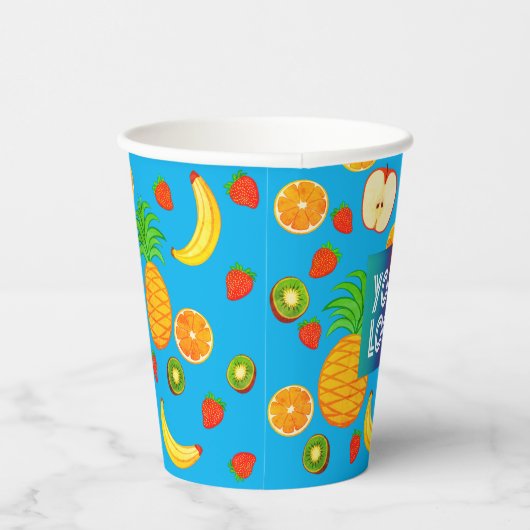 Eigen Logo en kleurrijk vruchtensap Papieren Bekers (Rechts)