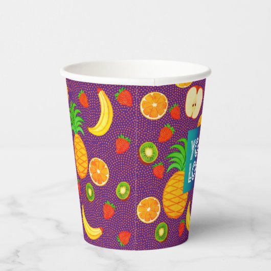 Eigen Logo en kleurrijk vruchtensap Papieren Bekers (Rechts)