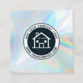 Eigen Logo- en QR-code DIY-holografisch Vierkante Visitekaartje (Achterkant)