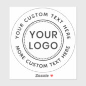 Eigen logo en rond tekst wit of kleur sticker (Vel)