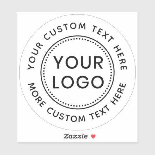 Eigen logo en rond tekst wit of kleur sticker (Vel)