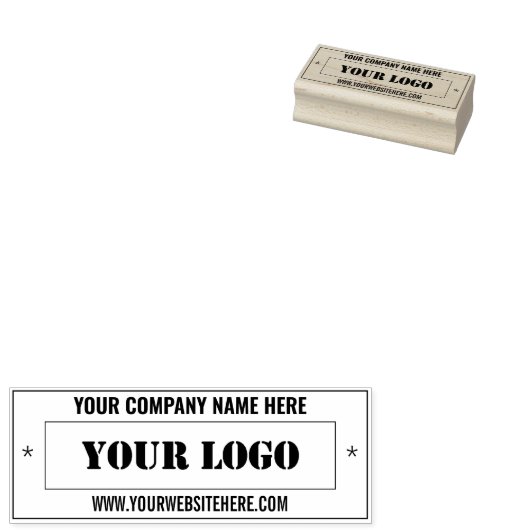 Eigen Logo en tekst Rubberstempel (Gestempeld)