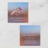 Eigen Logo - Estate Agent Home Roos Vierkante Visitekaartje (Voorkant / Achterkant)