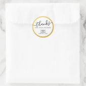 Eigen logo goud, kijk naar de grens bedankt ronde sticker (Tas)