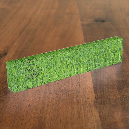Eigen logo, groengras naambordje (Zijkant)