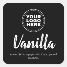 Eigen Logo kaartenlabel minimalistisch zwart Vierkante Sticker