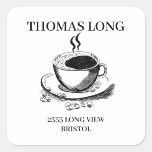 Eigen logo Koffiehout Vierkante Sticker