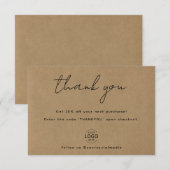 Eigen Logo Kraft Papier Zakelijk Bedankt Card (Voorkant / Achterkant)
