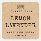 Eigen logo-kraftpapier op papier vierkante sticker (Voorkant)