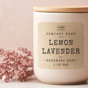 Eigen logo-kraftpapier op papier vierkante sticker