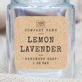 Eigen logo-kraftpapier op papier vierkante sticker