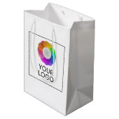 Eigen logo, Lage minimumhoeveelheid Medium Cadeauzakje (Achterkant Gekanteld)