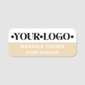 Eigen logo medewerker beige naamplaatje (Voorkant)