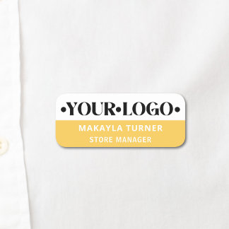 Eigen logo medewerker geel naamplaatje