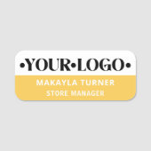 Eigen logo medewerker geel naamplaatje (Voorkant)