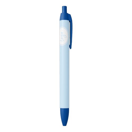 EIGEN LOGO MERK PROMOTIONELE ZAKELIJKE SJABLOON BL BLAUWE INKT PEN (Achterkant (Verticaal))