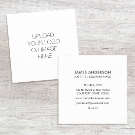 Eigen Logo minimalistisch wit Vierkante Visitekaartje