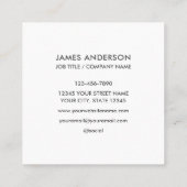 Eigen Logo minimalistisch wit Vierkante Visitekaartje (Achterkant)