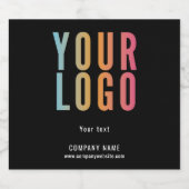 Eigen logo Minimalistisch Zwart Likeurfles Etiket (Enkel label)