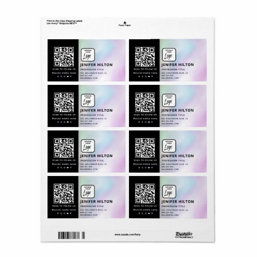 Eigen logo minimalistische sociale media-pictogram etiket (Full Sheet)