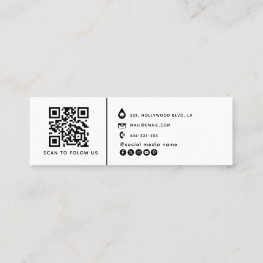 Eigen logo minimalistische sociale media-pictogram mini visitekaartje (Achterkant)