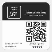 Eigen logo minimalistische sociale media-pictogram vierkante sticker (Voorkant)