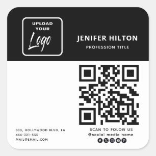 Eigen logo minimalistische sociale media-pictogram vierkante sticker