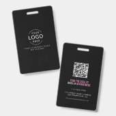 Eigen Logo Modern Chic Visitekaartje met QR Code I Badge (Voor- en achterkant)