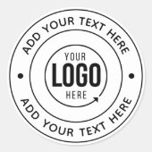 🔘 Eigen logo-monogram | Voeg gepersonaliseerde te Ronde Sticker (Voorkant)