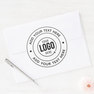 Eigen logo-monogram | Voeg gepersonaliseerde tekst Ronde Sticker