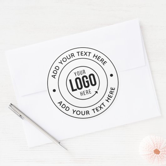 Eigen logo-monogram | Voeg gepersonaliseerde tekst Ronde Sticker (Envelop)