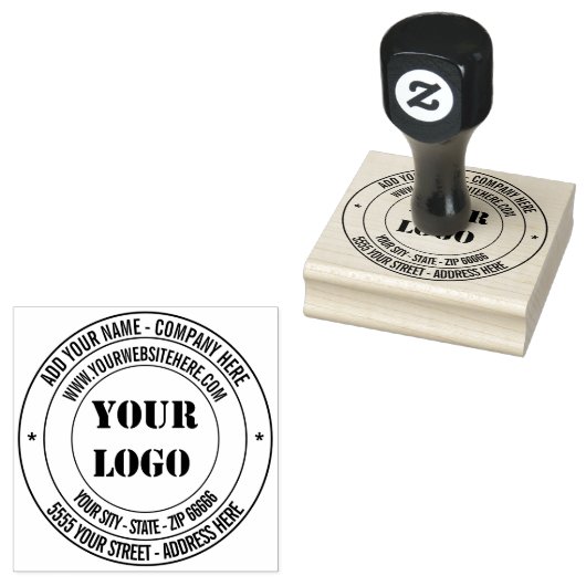 Eigen Logo Naam Adres Website Rubber Stempel (Gestempeld)