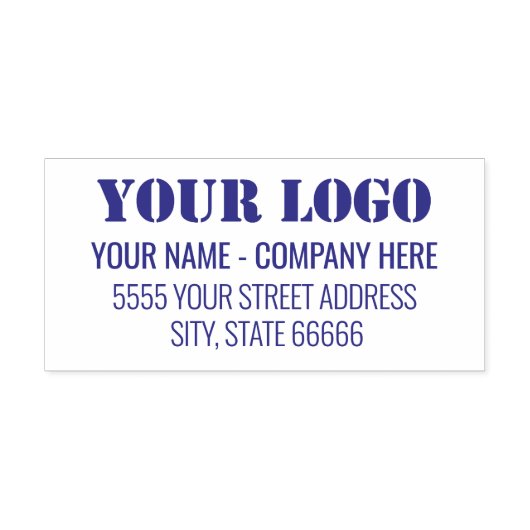 Eigen Logo Naam Adres Zelfinkend stempel (Design)