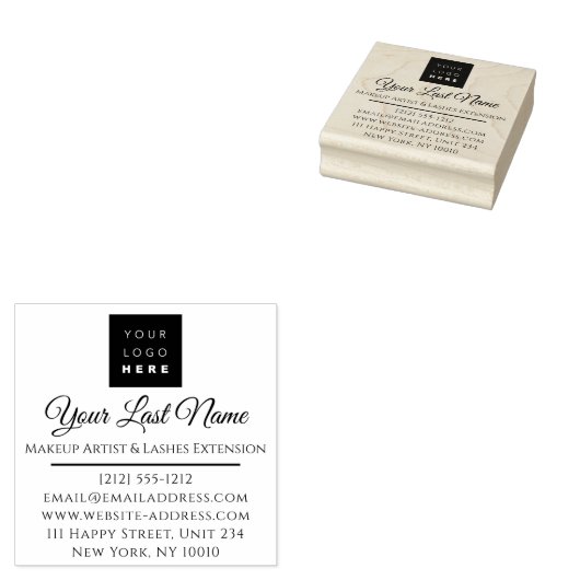 Eigen Logo Naam Bedrijfs Adres Winst Rubberstempel (Gestempeld)