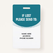 Eigen logo naam ID-streepjescode Badge (Achterkant)