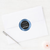 Eigen Logo Naam Web Blue Modern Bedankt Ronde Sticker (Envelop)